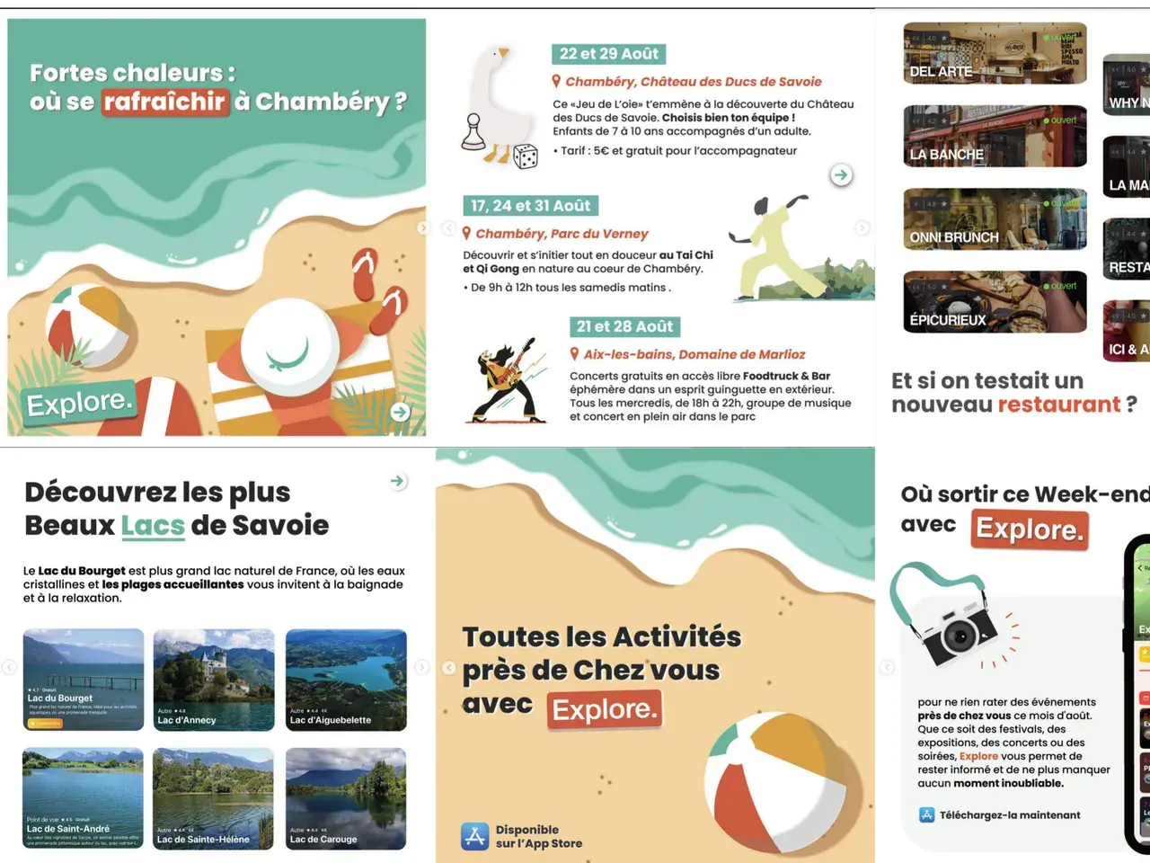 Publications Instagram d'Explore, application de sorties en Savoie