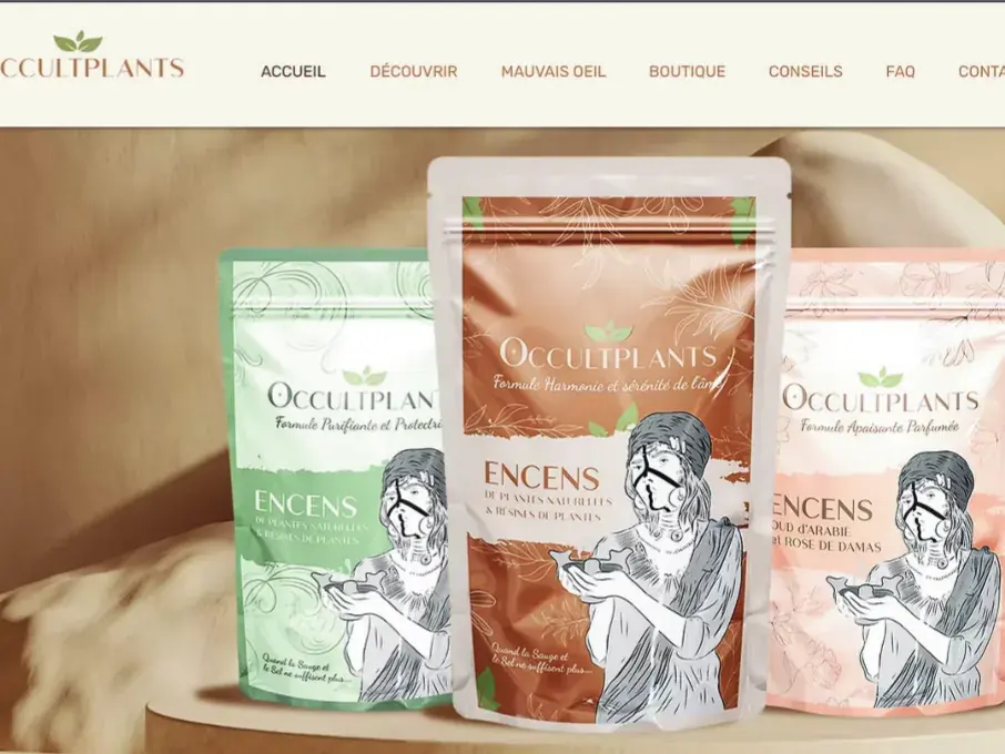 Sachets d'encens Occultplant sur la boutique en ligne, Paris
